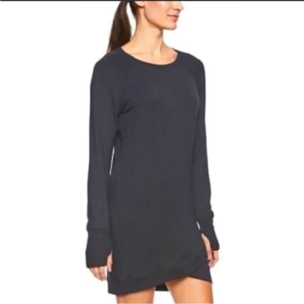 ATHLETA Womens Dress‎ aqua Modal Long Sleeve Soft activewear athleisure